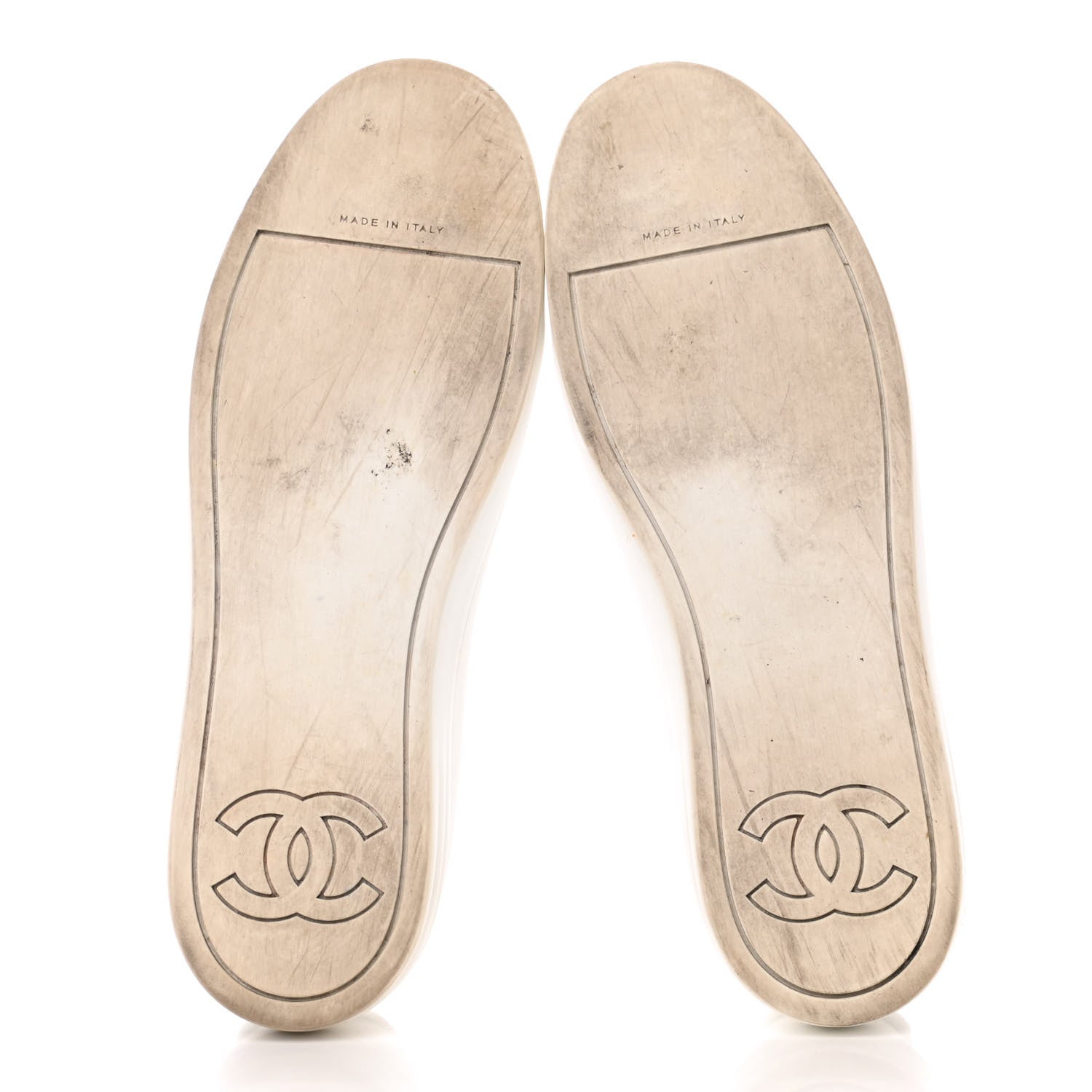 Chanel Calfskin Gum Womens CC Sneakers 39 White 4 of 6