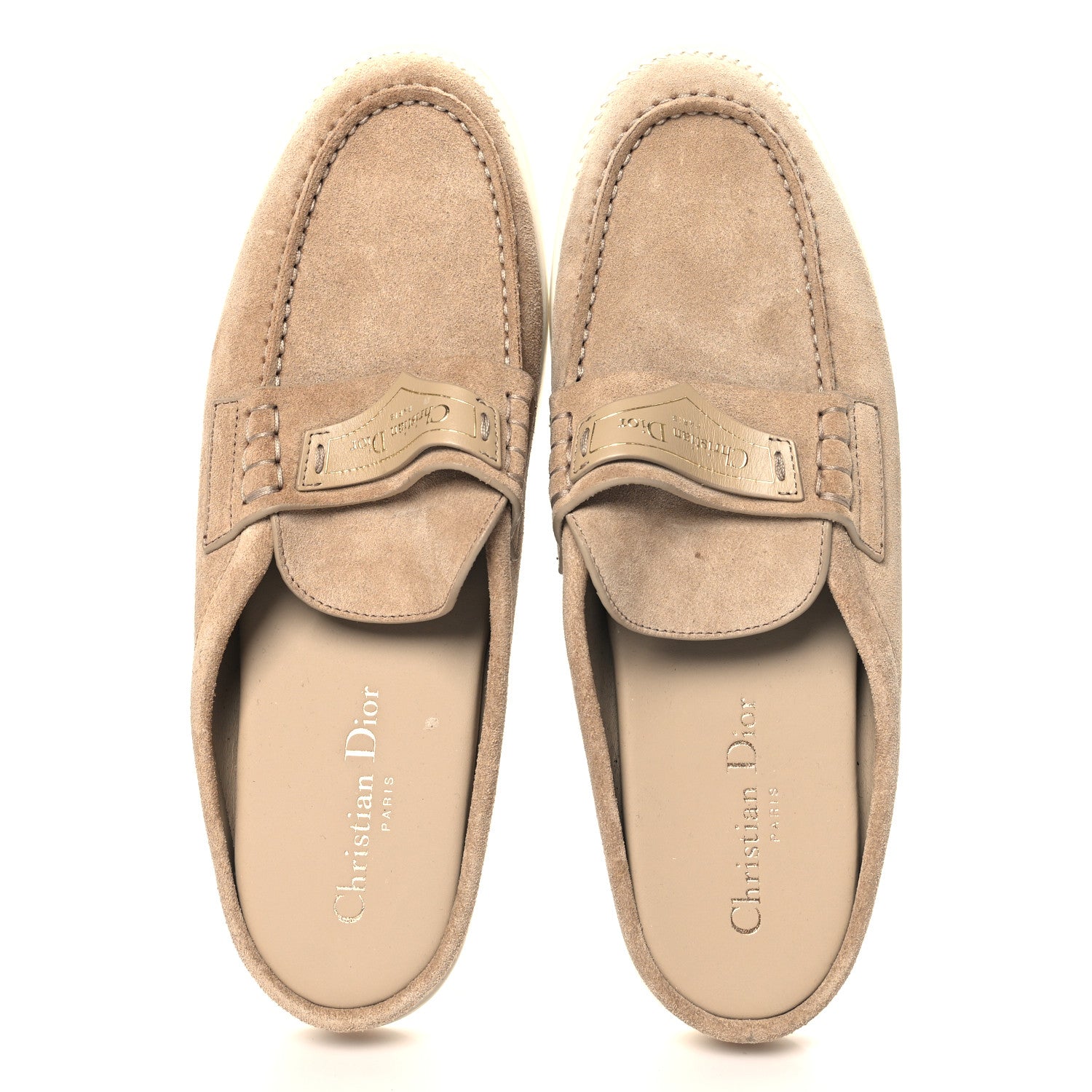 Christian Dior Suede Goatskin Boy Loafer Mule 39 Rope Beige 2 of 8