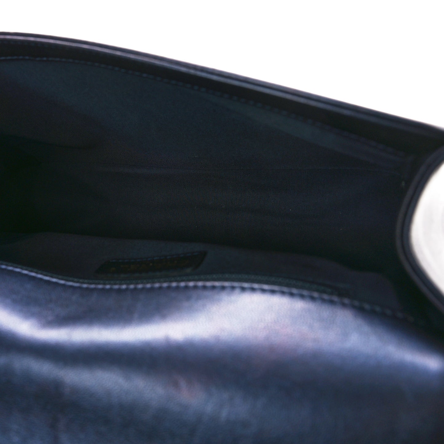 Lambskin Embossed New Medium Boy Cube Flap Navy