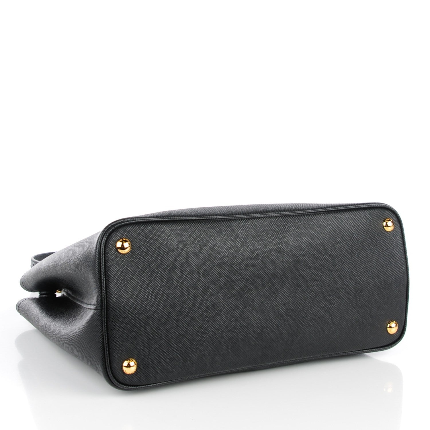 Prada Saffiano Cuir Large Double Bag Black Mughetto 4 of 8