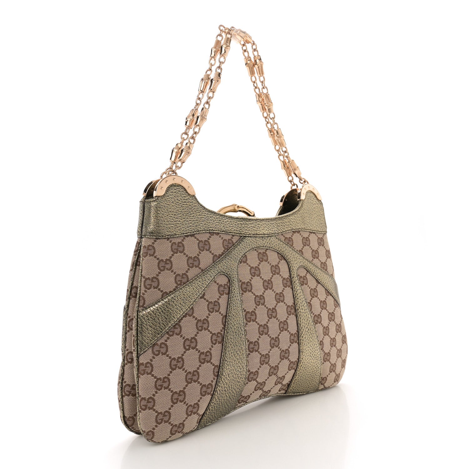 Gucci Monogram Bamboo Chain Tom Ford Shoulder Bag Metallic 1689770