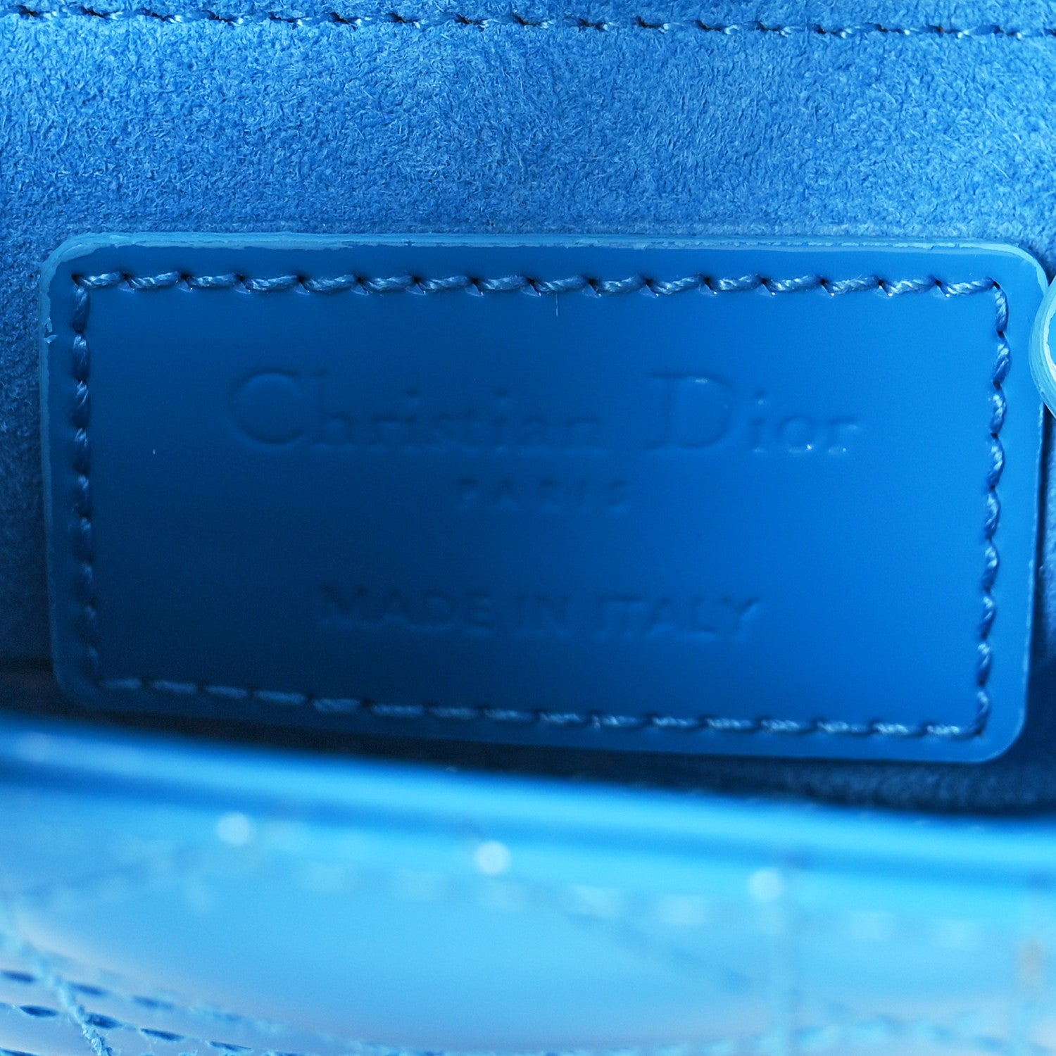 Christian Dior Patent Cannage Mini Lady Dior Blue Dior Blue 6 of 9
