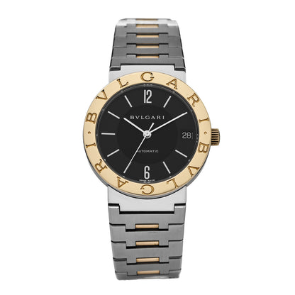 Bulgari Stainless Steel 18K Yellow Gold 33mm Automatic Watch Black 1 of 5