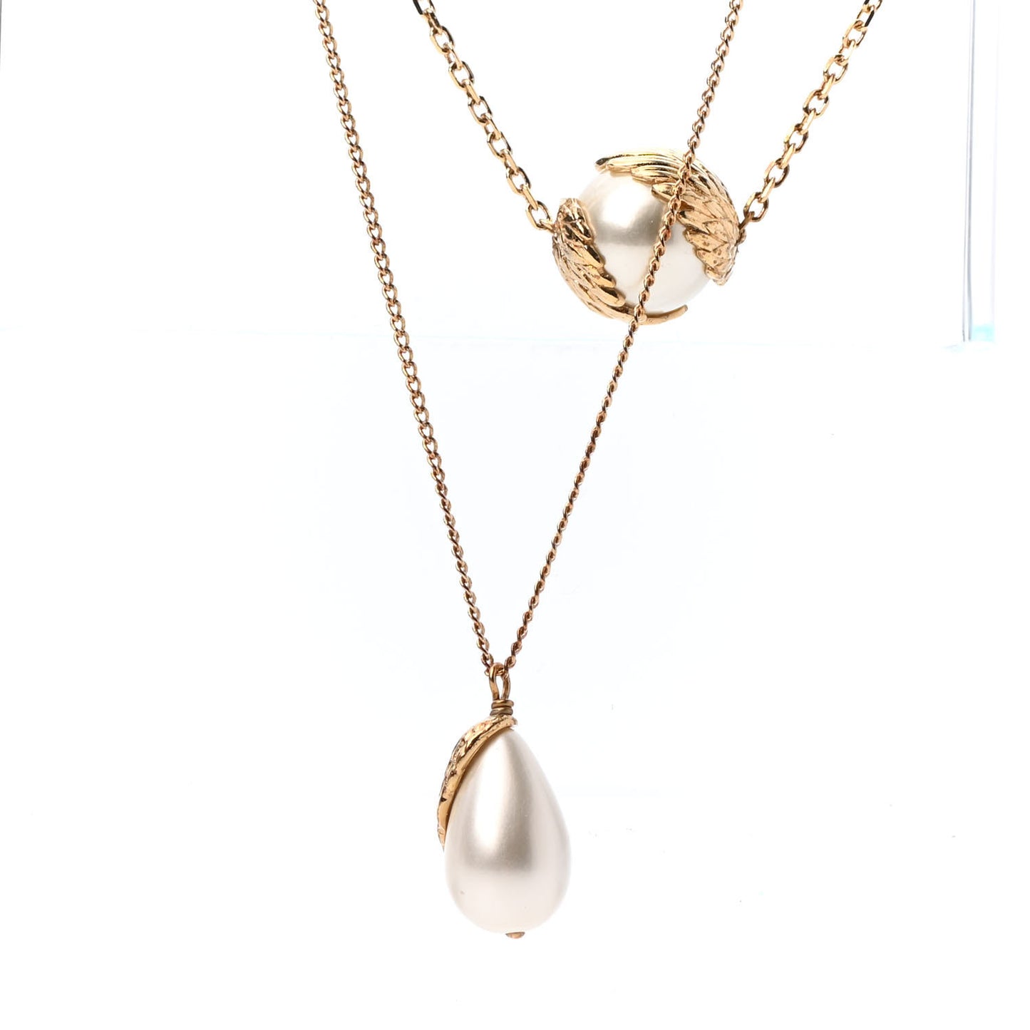 Pearl Angels Long Necklace Gold