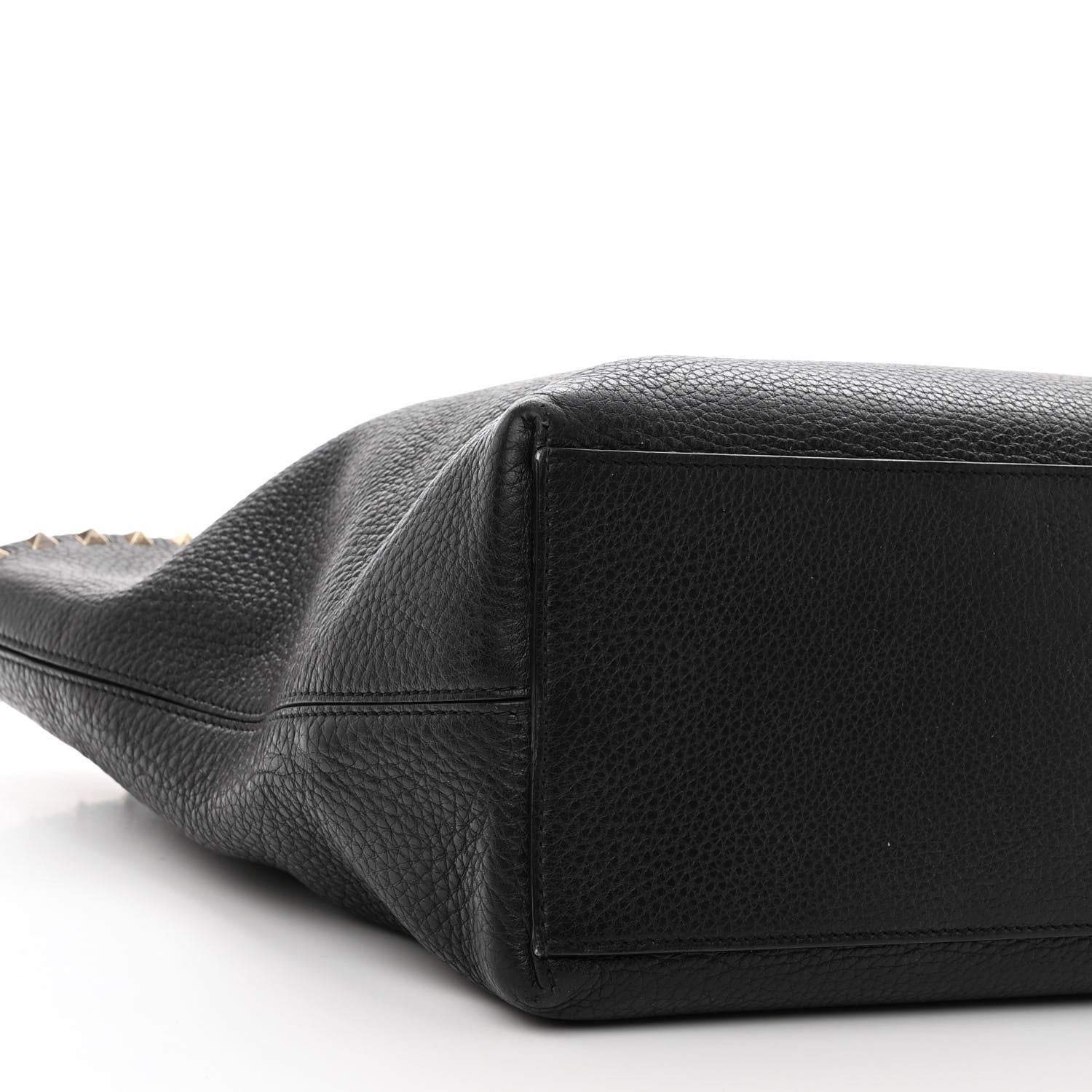 Valentino Garavani Grained Calfskin Rockstud Shoulder Tote Black 8 of 12