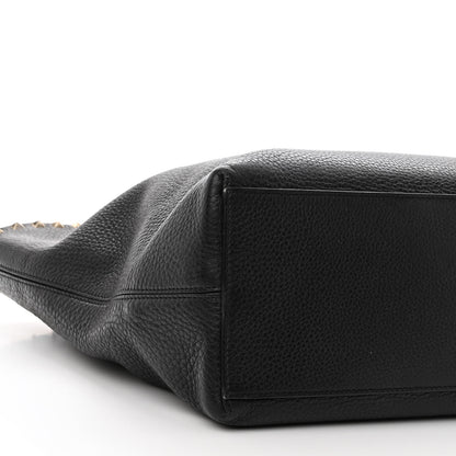 Valentino Garavani Grained Calfskin Rockstud Shoulder Tote Black 8 of 12