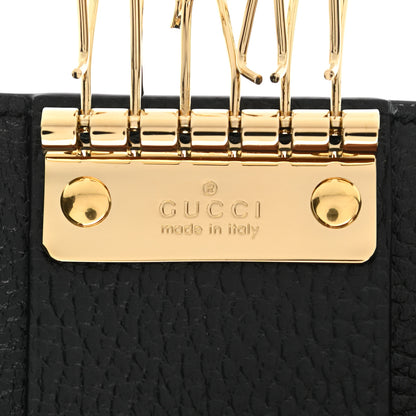 Gucci Dollar Calfskin GG Supreme Monogram GG Marmont 6 Key Holder Case Black Beige Ebony 7 of 9