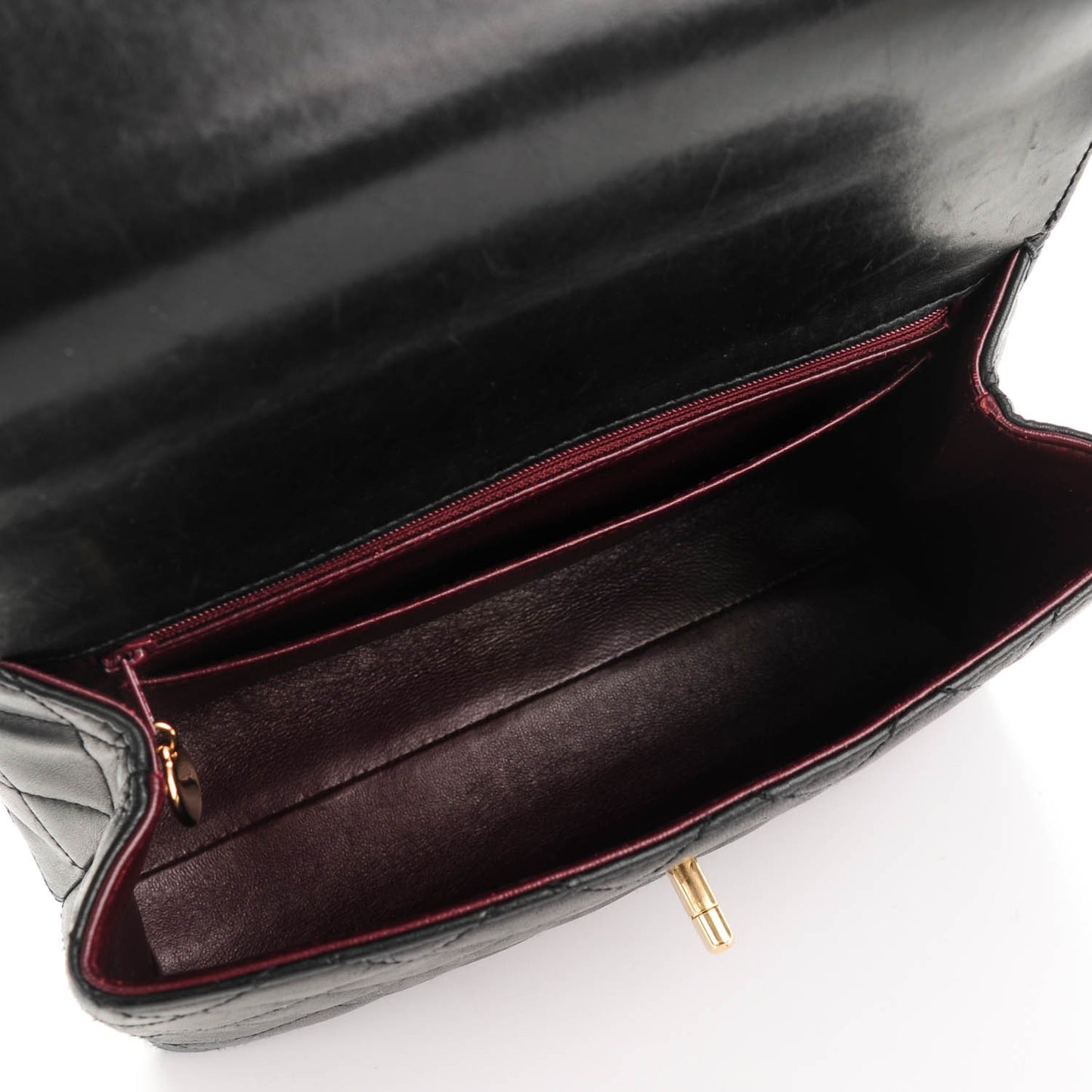 Lambskin Quilted Medium Kelly Flap Bag Black