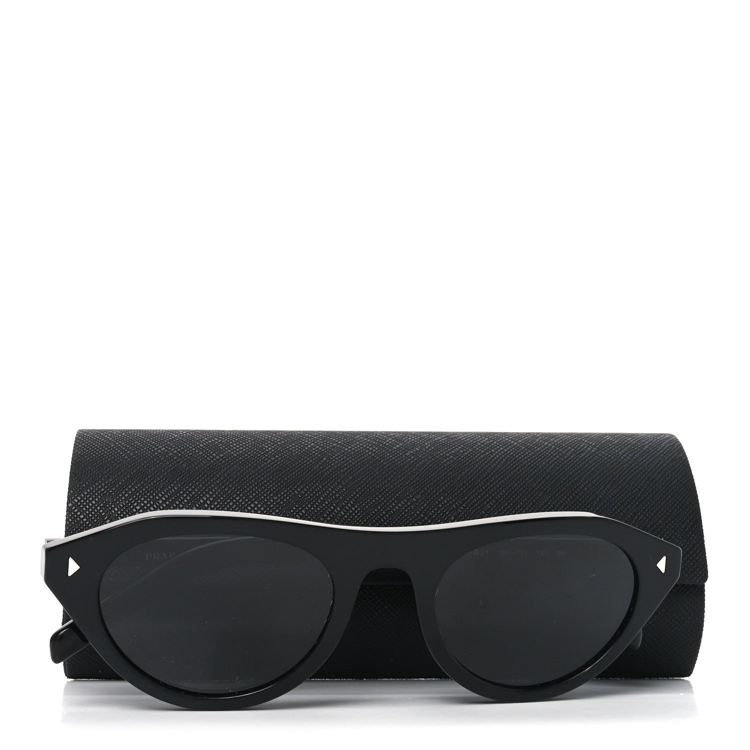 Prada Acetate Iconic Metal Plaque Sunglasses SPR B15 Black 7 of 7