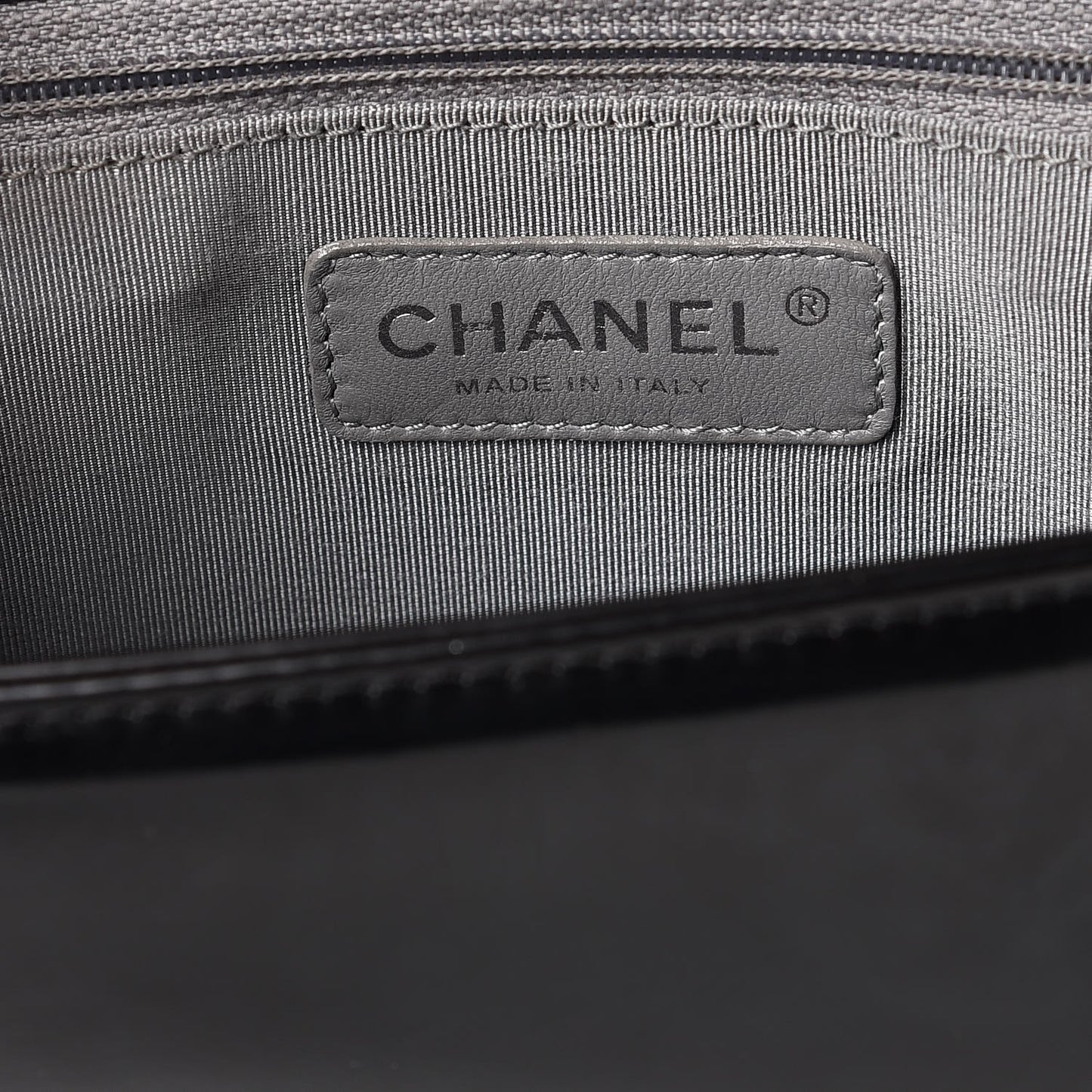 Glazed Calfskin Large Boy Flap Black