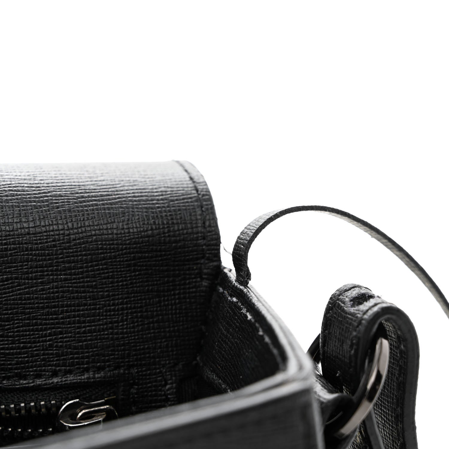Off-White Calfskin Diag Flap Bag Black White 11 of 15