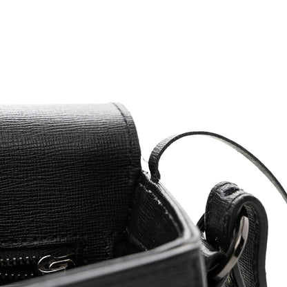 Off-White Calfskin Diag Flap Bag Black White 11 of 15