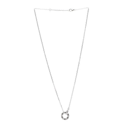 Cartier 18K White Gold Diamond Interlocking LOVE Paved Necklace 3 of 5