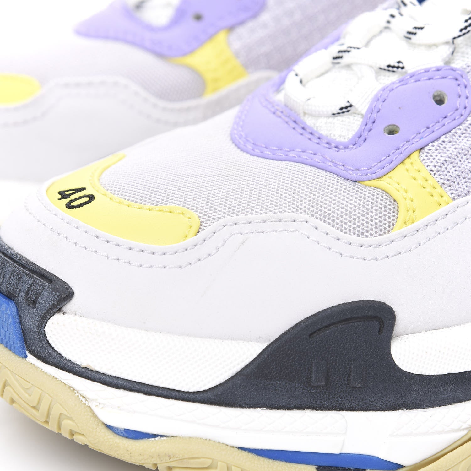 Balenciaga Fabric Mesh Womens Triple S Sneakers 40 White Purple Yellow 9 of 13