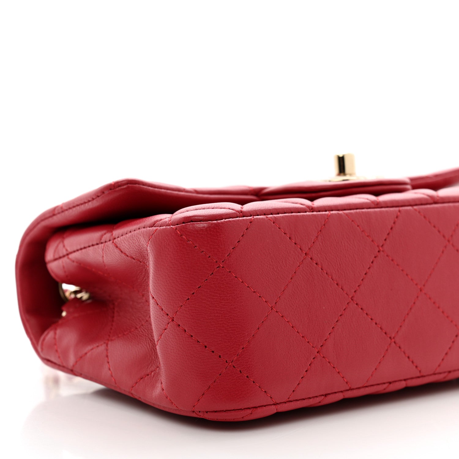 Chanel Lambskin Quilted Mini Rectangular Flap Red 9 of 11