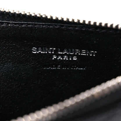 Saint Laurent Monogram Grain de Poudre 5 Fragments Zip Pouch Card Holder Black 6 of 11