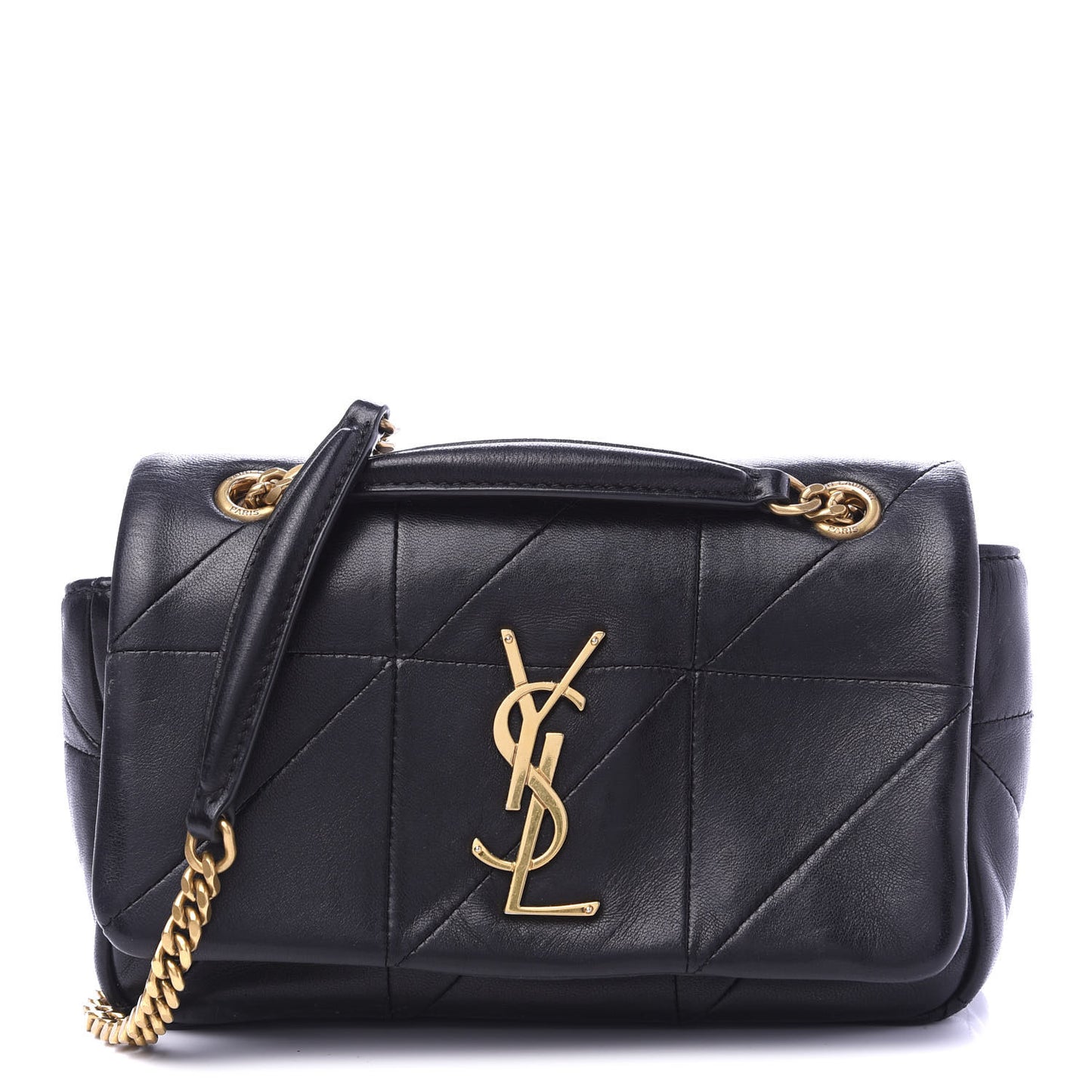 Lambskin Patchwork Monogram Small Jamie Black