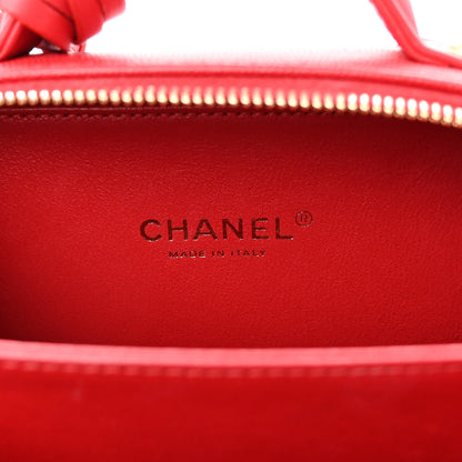 Chanel Caviar Quilted Small CC Filigree Vanity Case Red 6 of 9