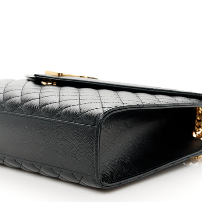 Saint Laurent Grain De Poudre Textured Mixed Matelasse Large Triquilt Monogram Satchel Black 11 of 11