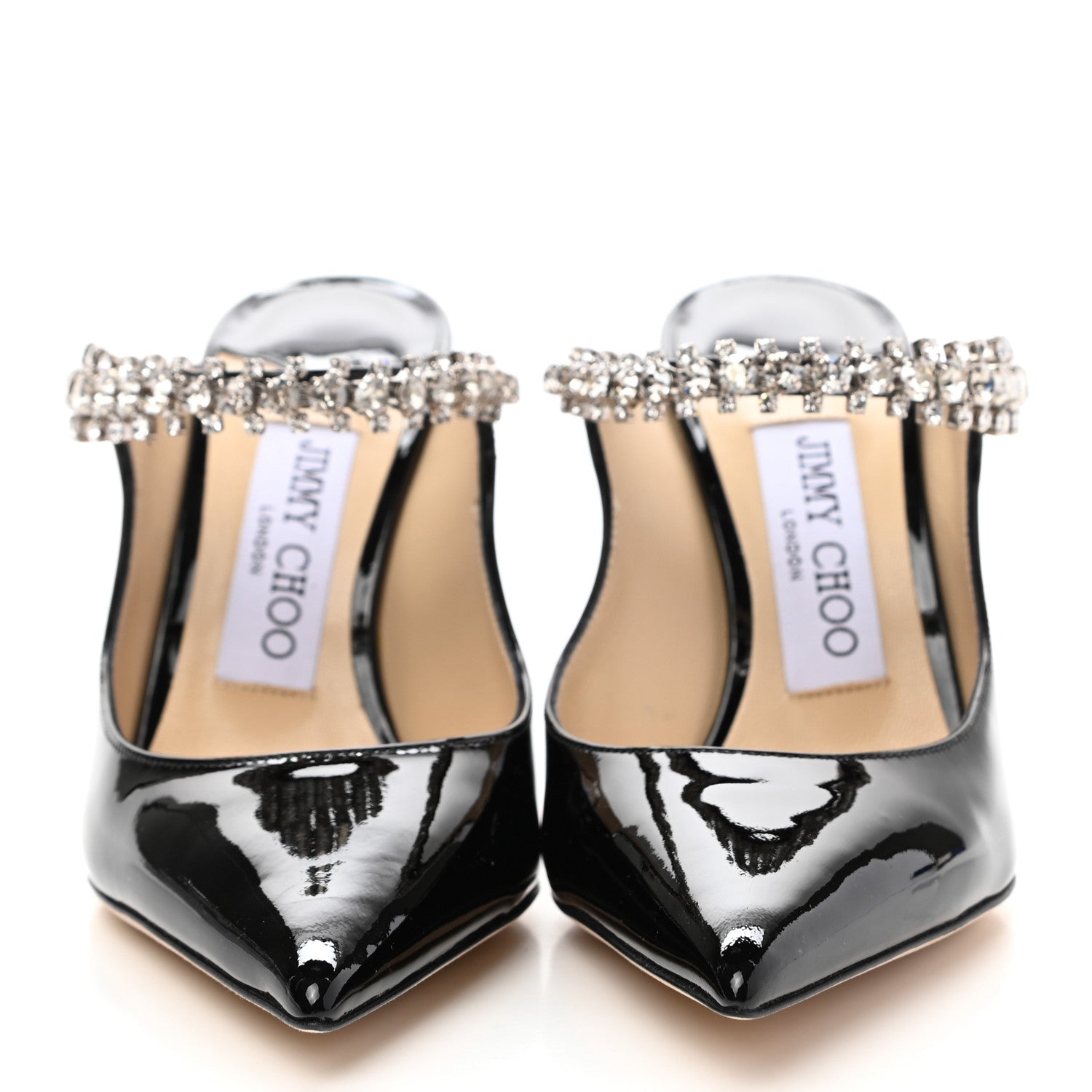 Jimmy Choo Patent Crystal Bing 100 Pumps 35 Black 2 of 7