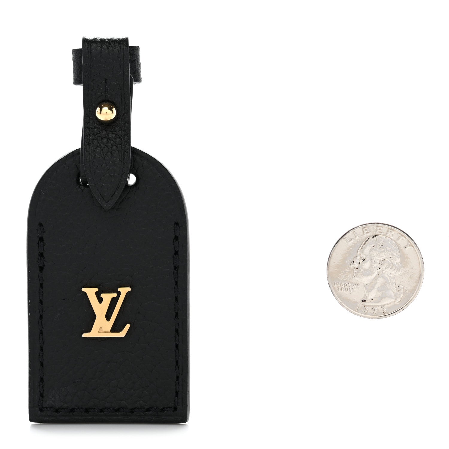 Louis Vuitton Calfskin Carryall Luggage Tag Black 2 of 4