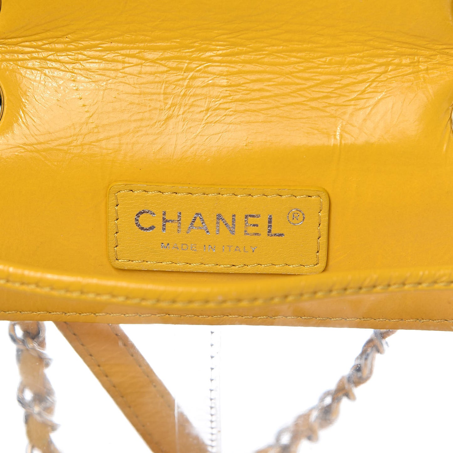 Crumpled Calfskin PVC Quilted Backpack Yellow
