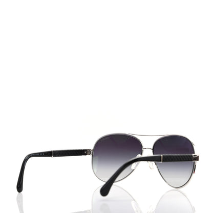 Chanel Lambskin Quilted CC Aviator Sunglasses 4195-Q Black 4 of 8