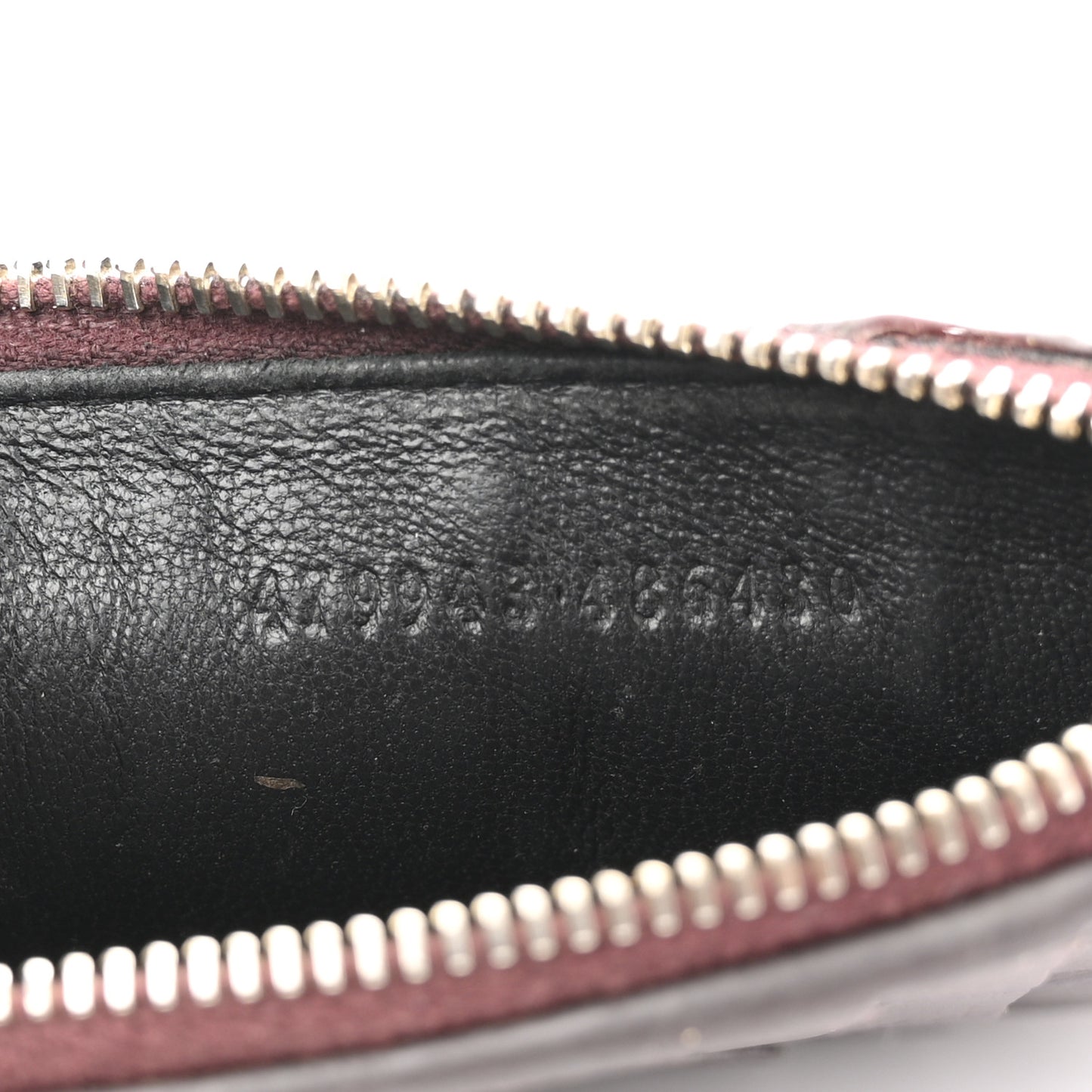 Calfskin Crocodile Embossed Card Holder Wallet Burgundy