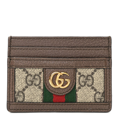 Gucci GG Supreme Monogram Ophidia Card Holder Brown 1 of 6