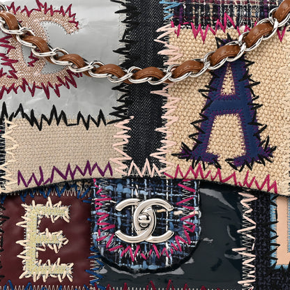 Chanel Denim Tweed Patchwork Jumbo Single Flap Multicolor 8 of 11