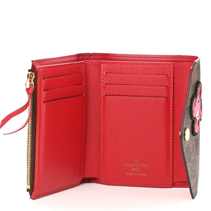 Louis Vuitton Damier Ebene Stories Victorine Wallet Red 5 of 9