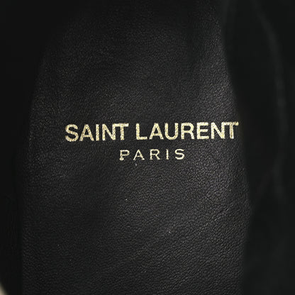 Saint Laurent Lacquered Snakeskin Ayers Finn 60 Crop Zip Boots 41 Cream 10 of 15