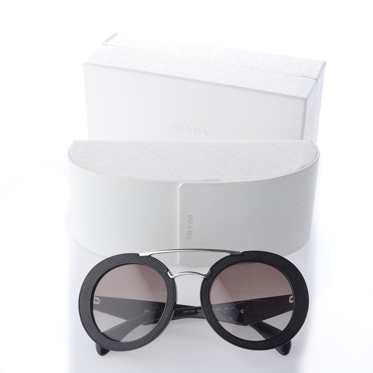 Prada Round Sunglasses SPR 15S Black 8 of 8