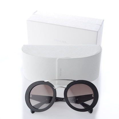 Prada Round Sunglasses SPR 15S Black 8 of 8