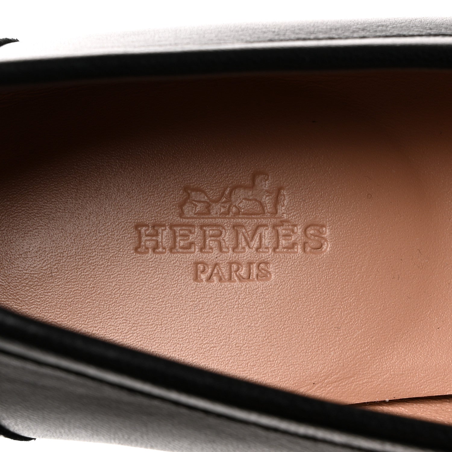 Hermes Goatskin Womens Paris Loafers 37 Black 6 of 9