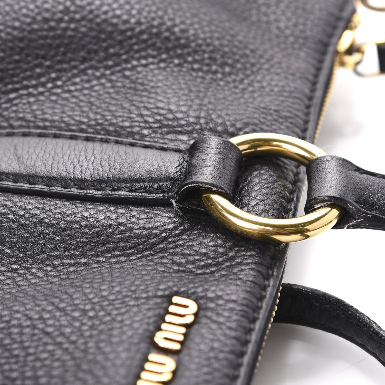 Miu Miu Vitello Daino Tote Black 13 of 14
