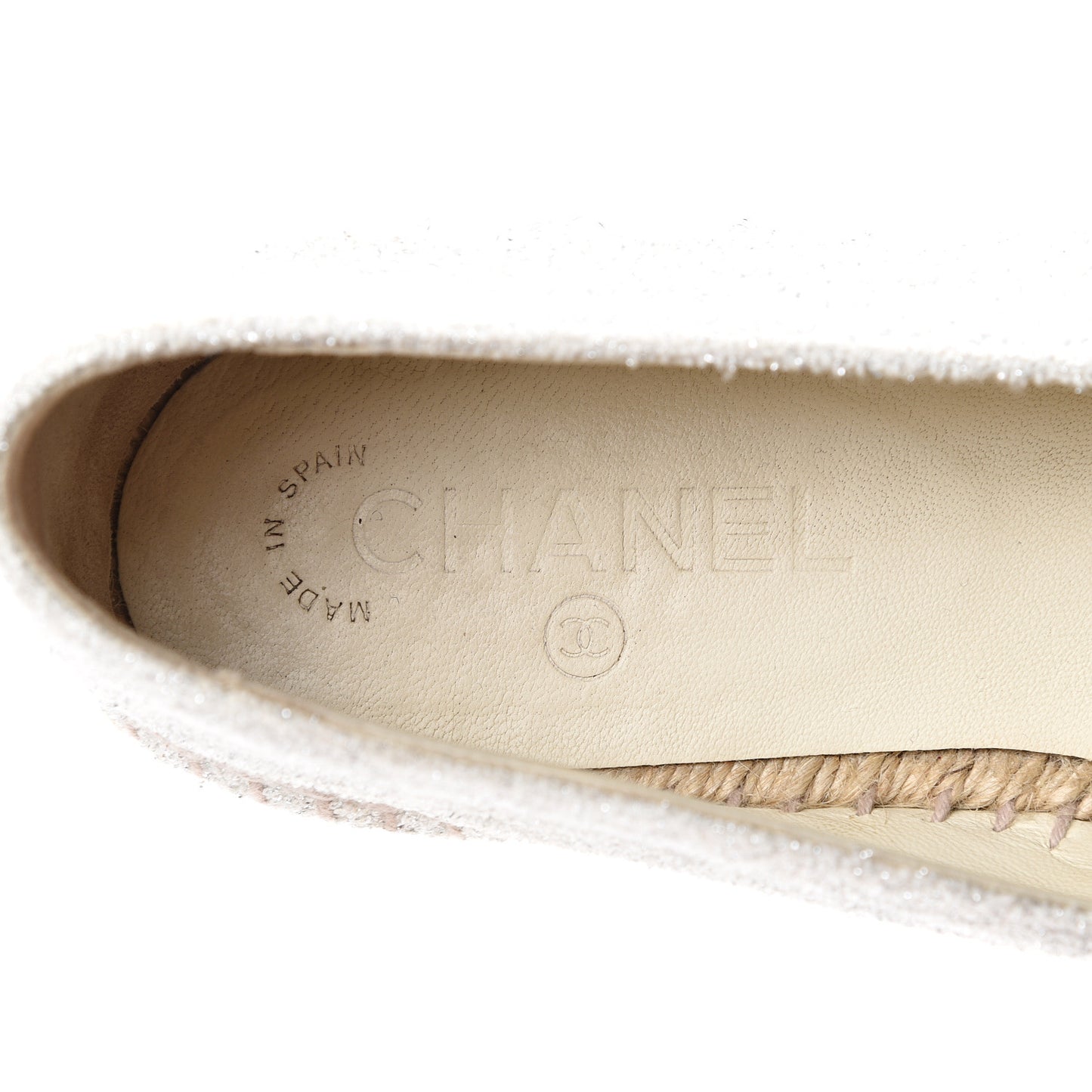 Terry Cloth CC Espadrilles 40 Silver Black