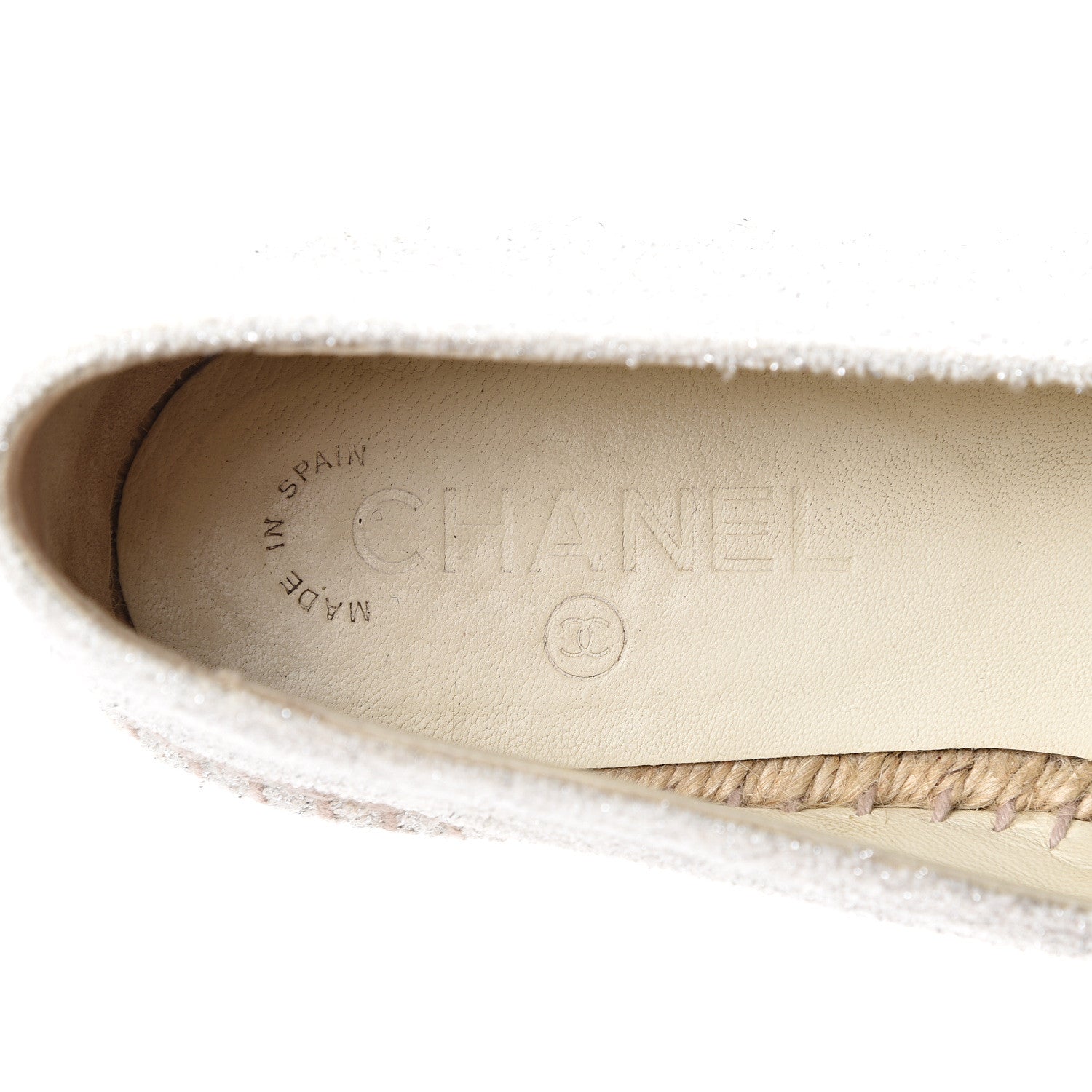 Chanel Terry Cloth CC Espadrilles 40 Silver Black 9 of 10