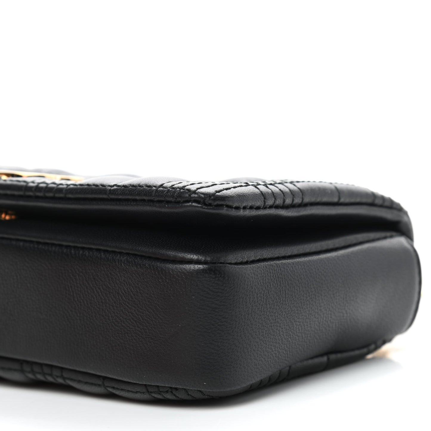 Grainy Calfskin Quilted Mini Lola Bag Black