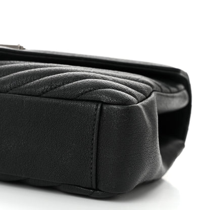 Saint Laurent Sheepskin Matelasse Chevron Monogram Medium College Bag Black 10 of 10