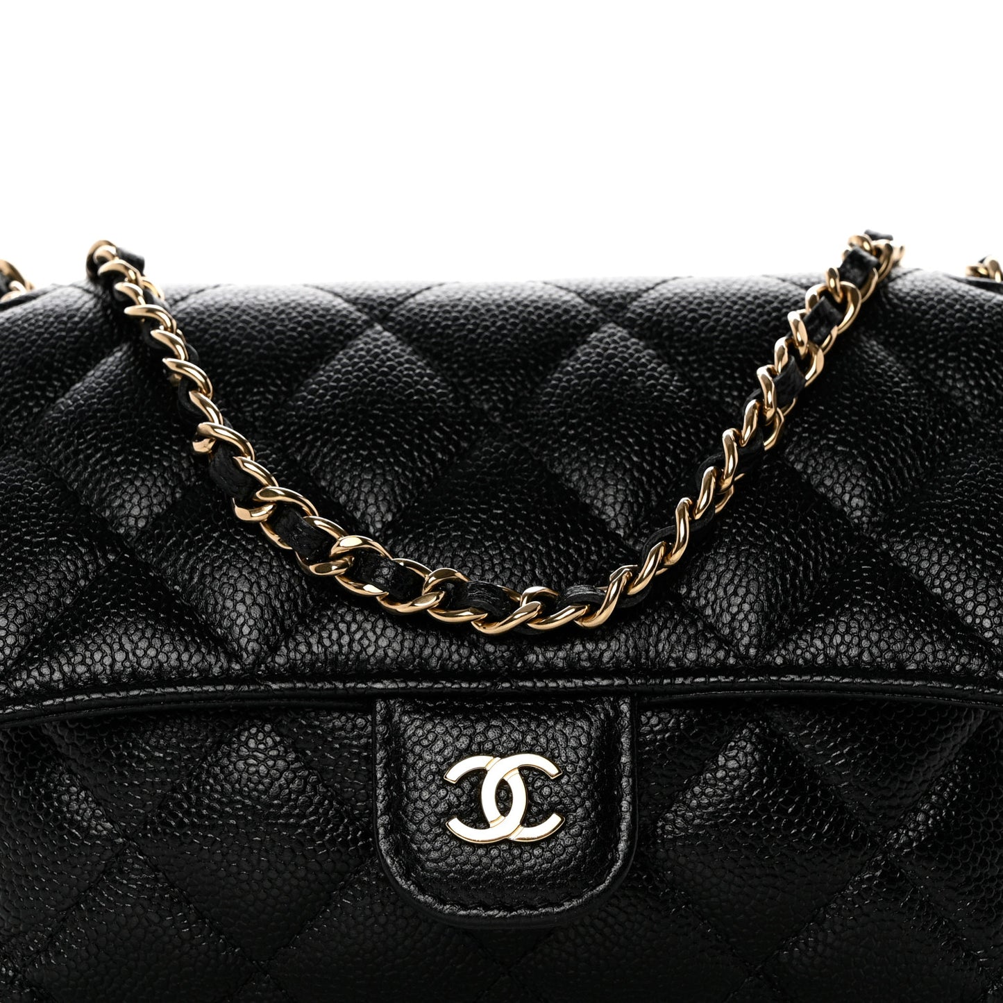 Jersey Fabric Quilted Foldable Tote With Chain Black Multicolor