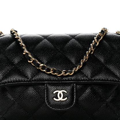 Chanel Jersey Fabric Quilted Foldable Tote With Chain Black Multicolor 13 of 17