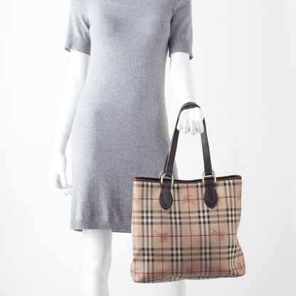 Burberry Haymarket Check Large Tote Brown 2 of 8