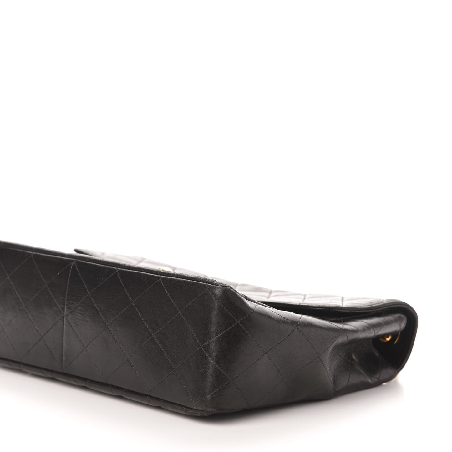 Lambskin Quilted Jumbo Single Flap Black
