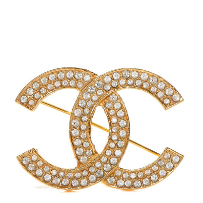 Chanel Crystal CC Brooch Gold 1 of 4