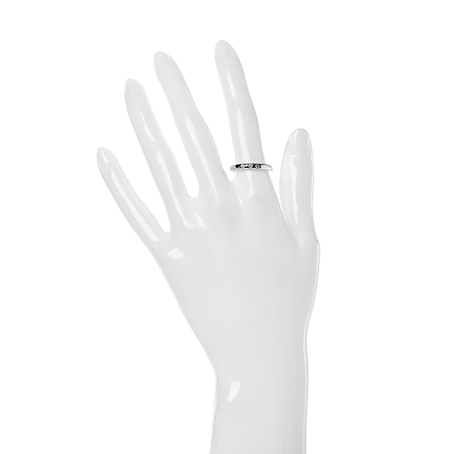Tiffany Platinum 3 Diamond Elsa Peretti Band Ring 53 6.5 2 of 4