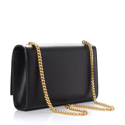 Saint Laurent Grain De Poudre Small Monogram Kate Satchel Black 3 of 9