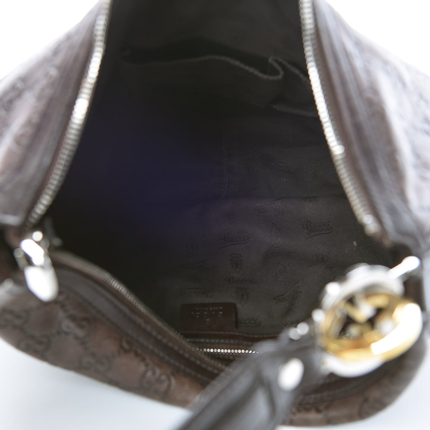 Guccissima Medium GG Twins Hobo Dark Brown