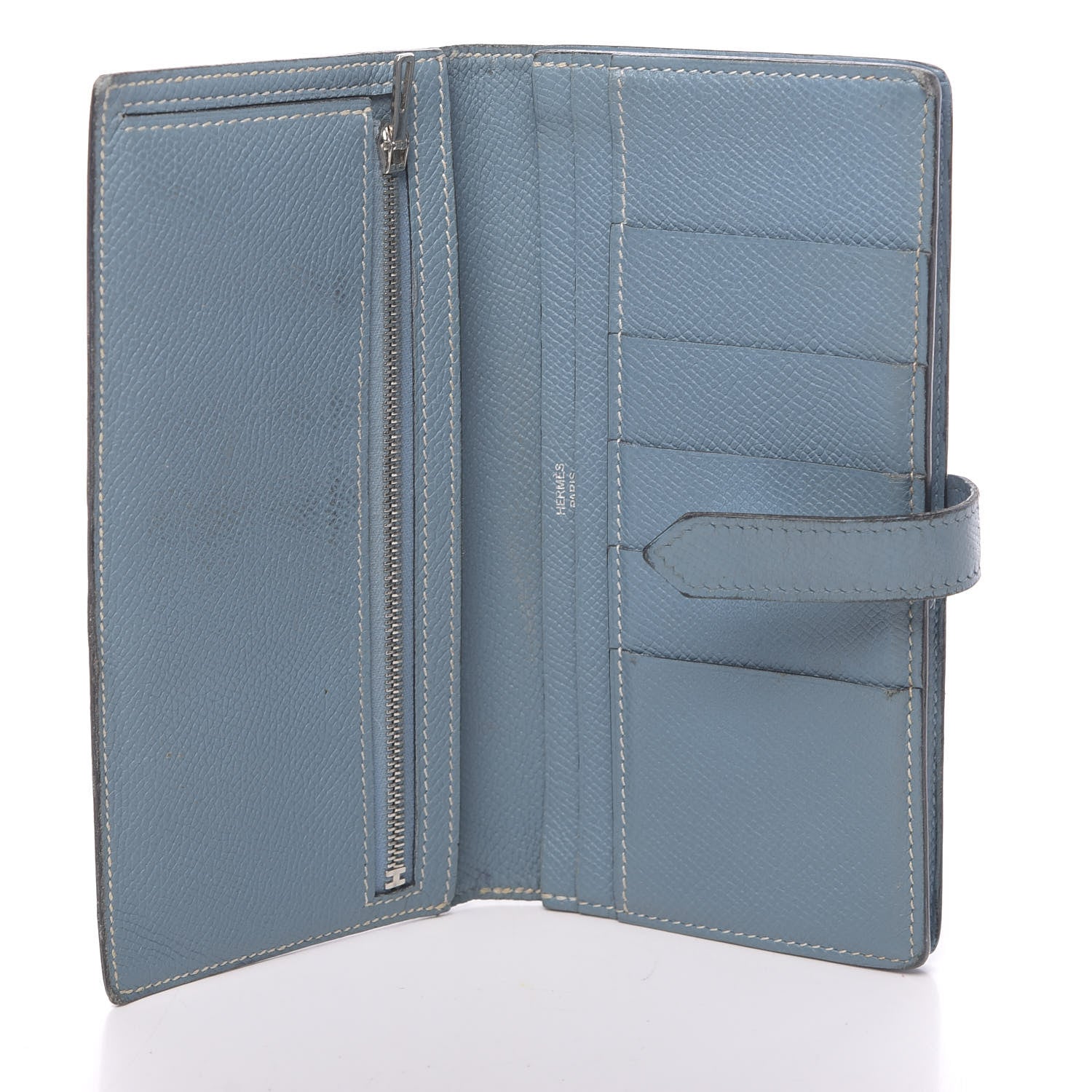 Hermes Epsom Bearn Gusset Wallet Blue Jean 5 of 12