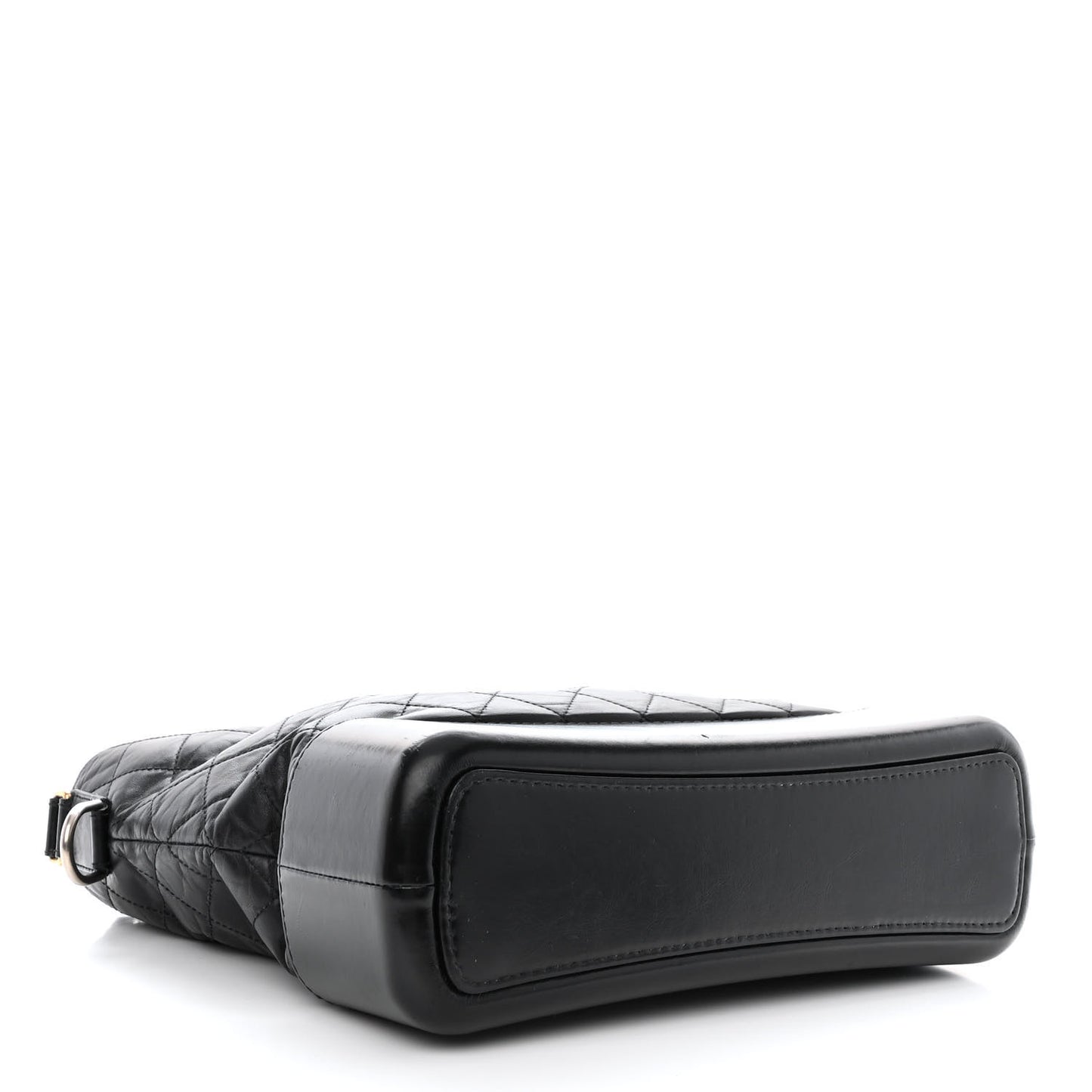 Aged Calfskin Quilted Large Gabrielle Hobo Black